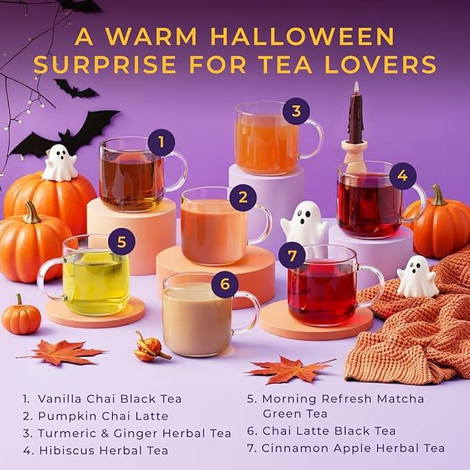 Gya Tea Co Halloween Tea Pod Collection Gift Set (16 Count) - Different Flavors Assorted Variety Pack - Bloomnest