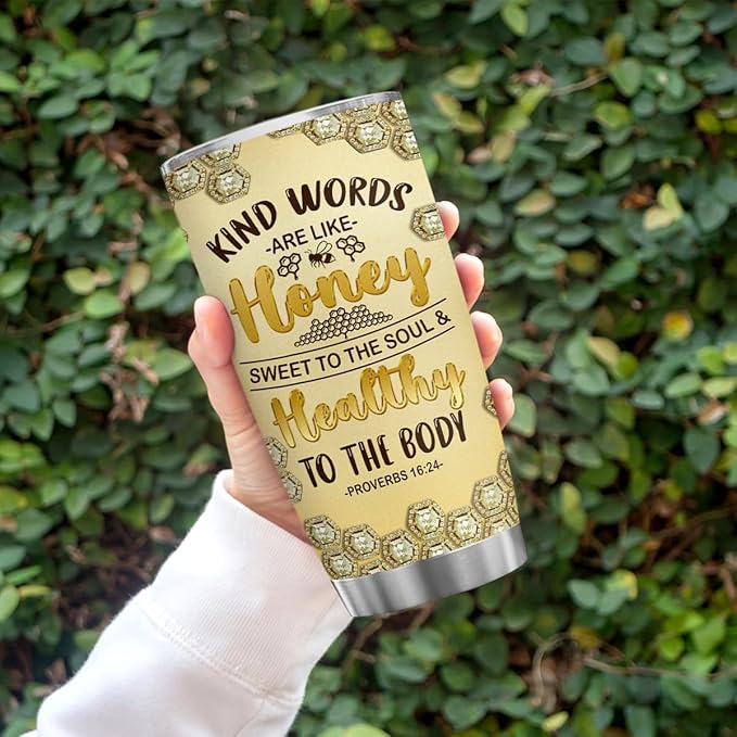 winorax Bee Tumbler Gifts For Women Girls Queen Bees Tumblers Jewelry Drawing Style Stainless Steel Tumblers Coffee Travel Mug 20oz Birthday Christmas Presents - Bloomnest