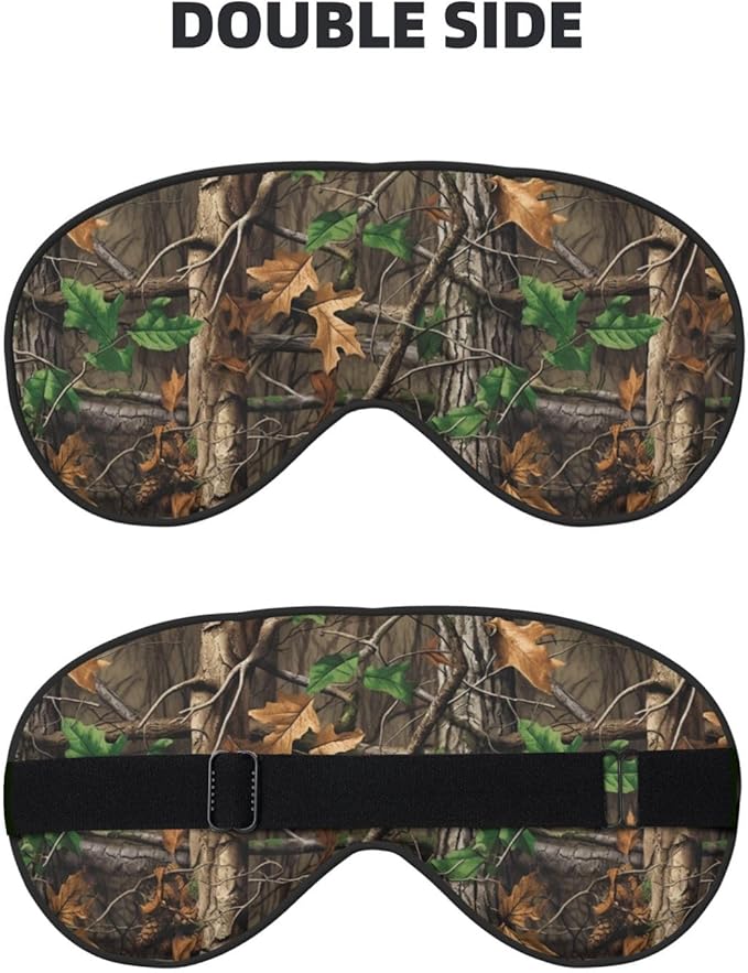 Sleep Eye Mask Camouflage Camo Branches Leaves Sleep Mask for Women Men Comfortable Eye Mask with Adjustable Strap Soft Eye Cover Blindfold for Travel Yoga Nap Shift Work - Bloomnest