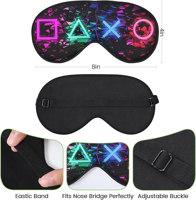 2 Pcs Boys Sleep Eye Mask, Guys Blackout Sleeping Silk Mask for Kids Adult Children's Travel Eye Cover Blindfold for Game - Bloomnest