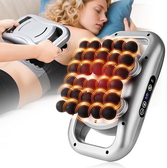 30 Head Massage Gun Set, Massage Gun Deep Tissue Portable with 9 Levels and 9 Modes, Massager for Legs, Waist, Neck, Back, Buttocks Muscles, Gifts for Women, Men, Mom, and Dad - Bloomnest