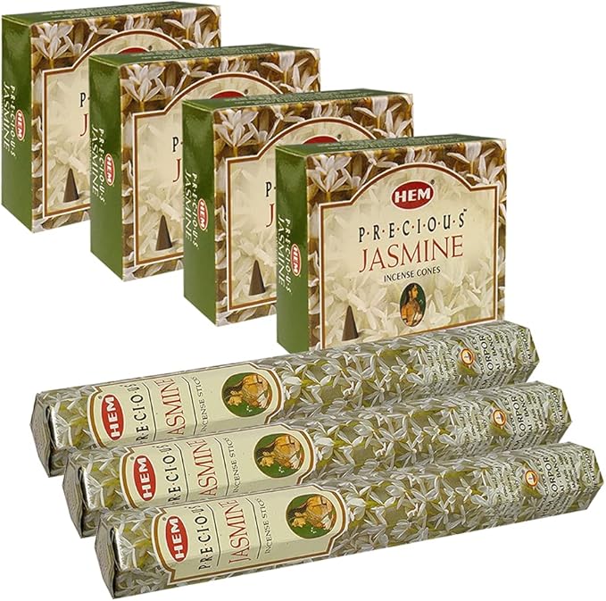 Jasmine Incense Sticks and Cone Incense Holder Variety Pack Bundle insence insense insienso TRUMIRI