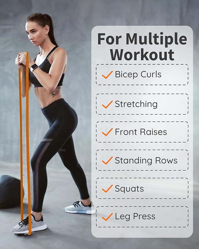 Resistance Bands Set - Pull Up Bands for Men Women, Exercise Bands Resistance with Door Anchor, Training Poster & Pouch for Body Stretching, Pull Up Assist - Bloomnest