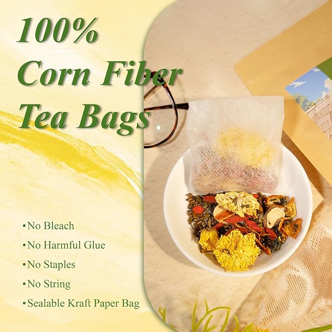 WT WEETEE Dandelion Wolfberry Tea, 10g * 20 Count Corn Firbe Tea Bags, Multiple Brewing, Made from Goji Berry Chrysanthemum Cassia Seed 7 Natural Herbal Ingredients, Wolfberry & Dandelion Herbal Tea - Bloomnest