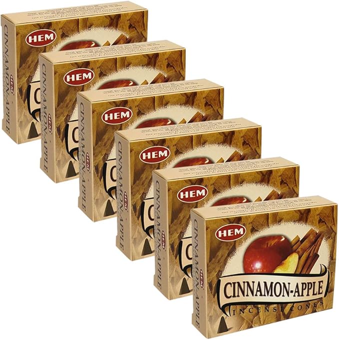 TRUMIRI Incense Cone Holder Bundle with Hem Cinnamon Apple Incense Cones - Pack of 6 (Approx 60 Cones) TRUMIRI