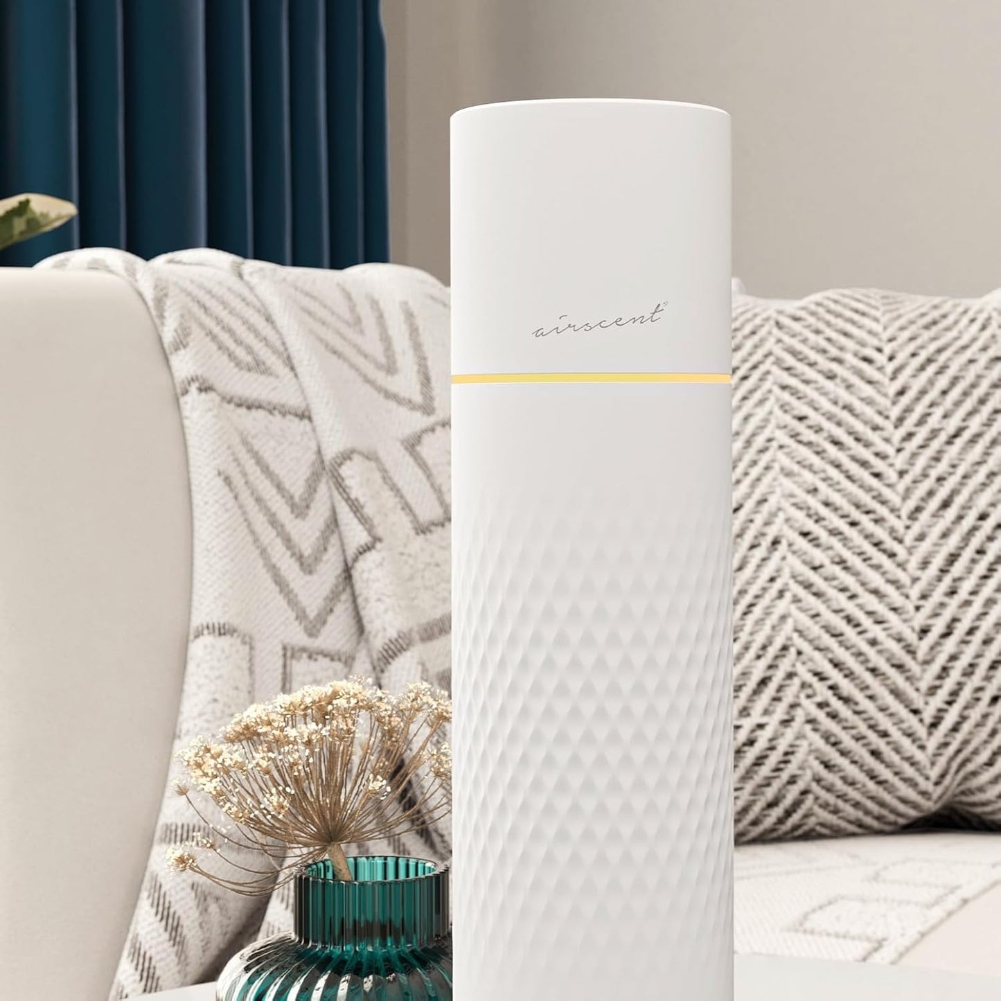 The AirScent Waterless Diffuser - Cold Air Scent Diffuser Oil Machine for Homes, Offices, Hotels and Spas - Aromatherapy Diffuser for Aesthetic Scenting - White - 4.05 Oz - Fragrance Oil Not Included