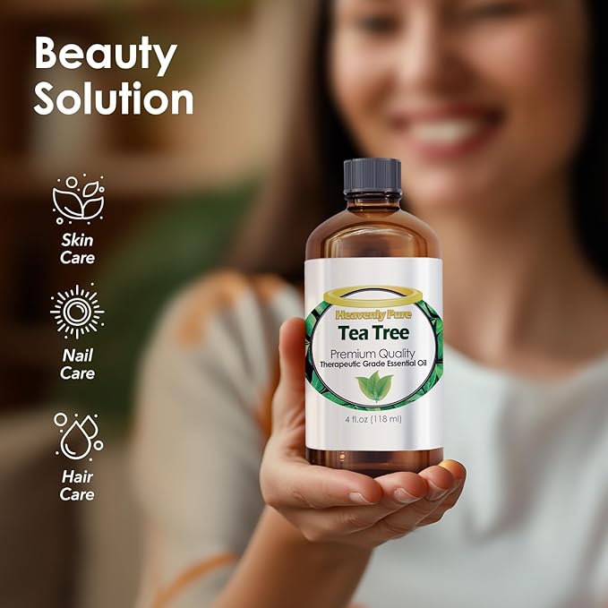 Tea Tree Essential Oil 4 oz Bottle for Candle Making, Aromatherapy, Body, Face, Skin and Hair Care - 118 ml - Tea Tree Oil - Bloomnest