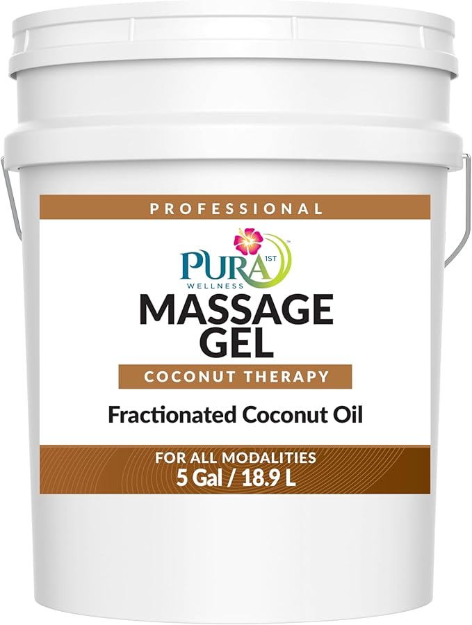 Coconut Therapy 5 Gallon Massage Gel, Deep Tissue Infused Formula for Physical Recovery, Wellness Emollient for Bodywork, Unscented Glide for Softness, Skin Hydrating, Moisturizing - Bloomnest
