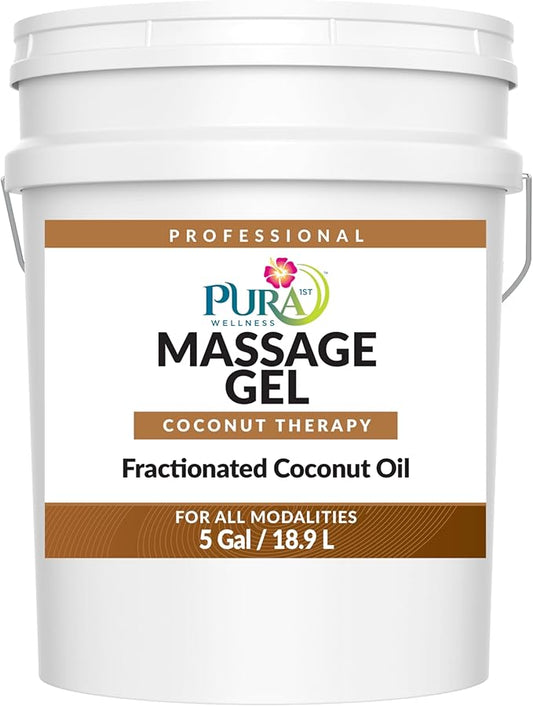 Coconut Therapy 5 Gallon Massage Gel, Deep Tissue Infused Formula for Physical Recovery, Wellness Emollient for Bodywork, Unscented Glide for Softness, Skin Hydrating, Moisturizing - Bloomnest