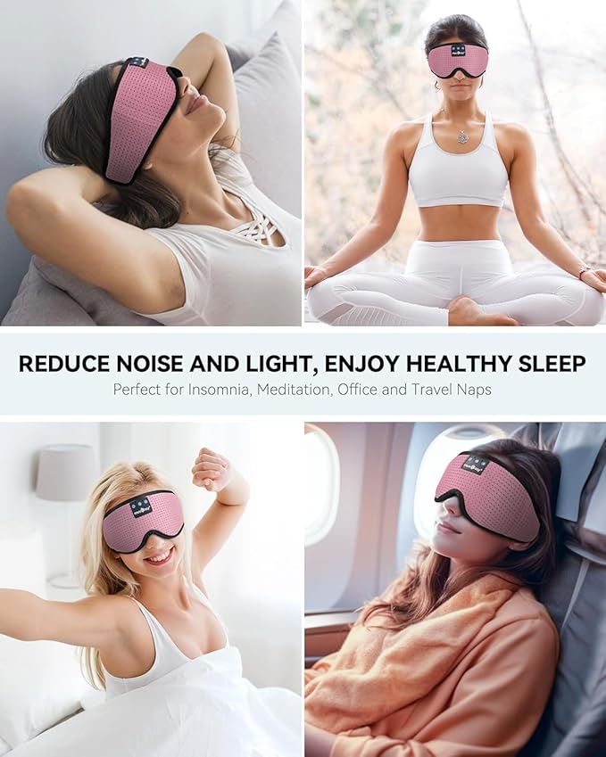 MUSICOZY Sleep Headphones Bluetooth Sleep Eye Mask for Sleeping, Headband Wireless Sleeping Masks Headphones, Earbuds for Side Sleepers Men Women with Speakers Cool Tech Gadgets - Bloomnest
