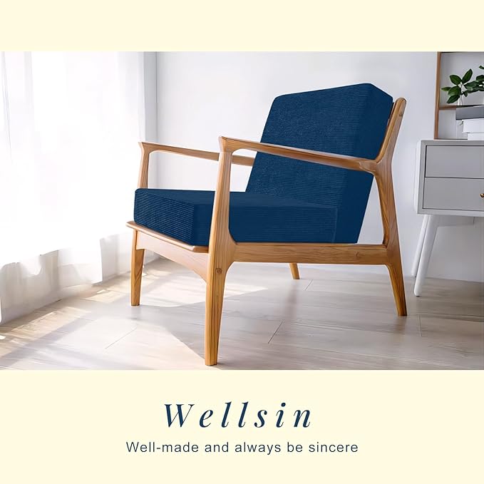 Wellsin Solid Square Floor Pillows for Adults Kids - Large Meditation Floor Pillow Seating Cushion with Thick Foam & Washable Velvet Cover, 2 Pack, 22x22x5 Inch, Dark Blue