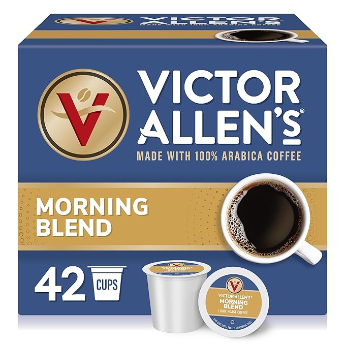Victor Allen's Coffee Morning Blend, Light Roast, 42 Count, Single Serve Coffee Pods for Keurig K-Cup Brewers - Bloomnest