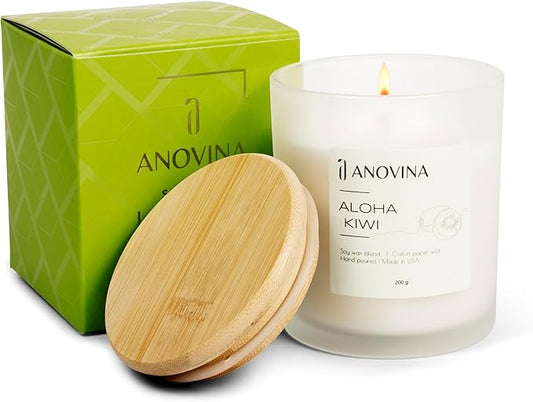 Anovina Fruity Scented Candle – Juicy Blend of Passionfruit, Pineapple, Kiwi & Coconut – Non-Toxic Soy Wax Blend – Candle Gifts for Women, Home or Kitchen - Bloomnest