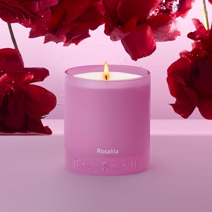 Boy Smells Rosalita Rose Scented Candle - 8.5 oz - Luxury Candle with Leather and Tangerine - Up to 50-Hour Burn - Cotton Wick - Bloomnest