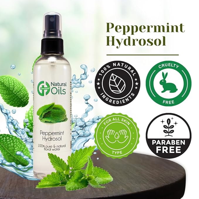 GreenHealth Peppermint Hydrosol (Floral Water) - 32 fl oz Plastic Jug w/Cap - 100% Pure (NOT Oil) - Bloomnest