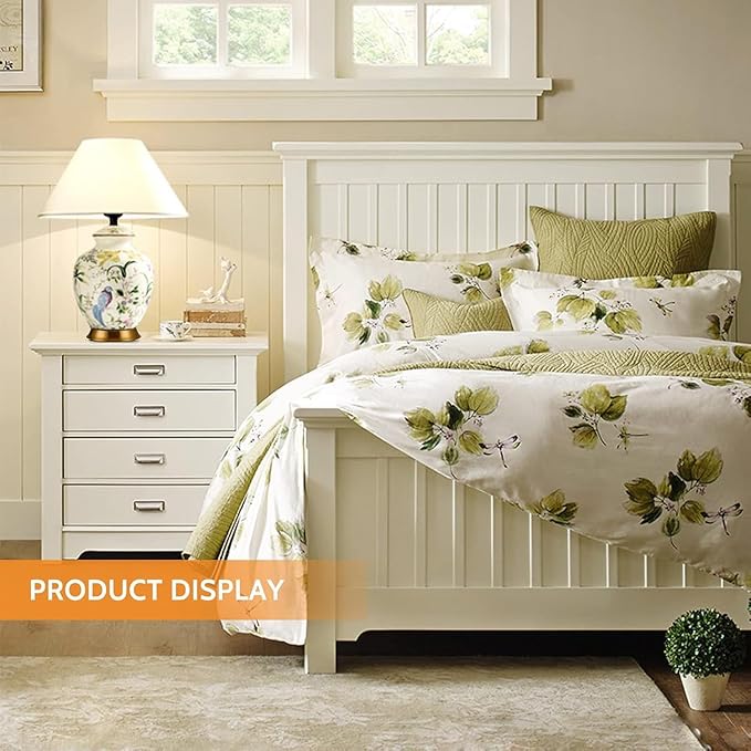 22.44' Flower and Bird Ceramic Table Lamp - White Chinoiserie Design for Bedroom, Living Room and More - Bloomnest