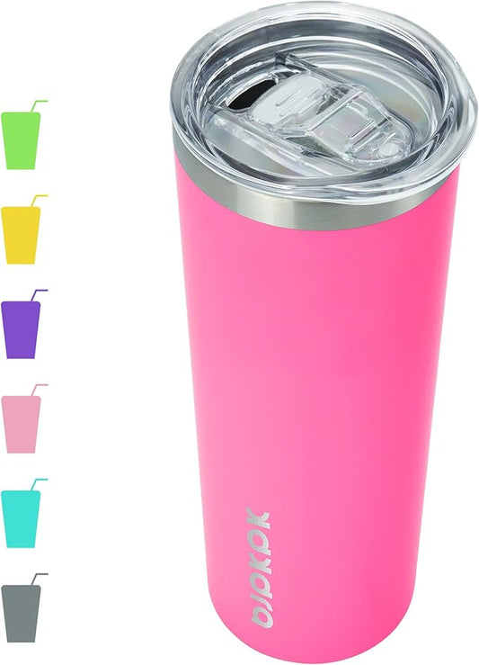 BJPKPK 20 oz Skinny Tumbler with Lid Slim Insulated Travel Coffee Cup Stainless Steel Thermal Mug,Pink - Bloomnest