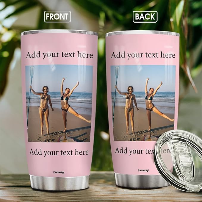 wowcugi Personalized Picture Photo Tumbler Custom Pictures Stainless Steel Insulated Tumblers Coffee Mug 20oz 30oz For Women Girls Birthday Christmas Friendship Cup Gifts For Bestie Best Friend Sister - Bloomnest