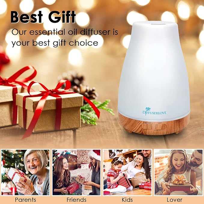 300ML Diffuser Essential Oil Diffuser Remote Control Aromatherapy Diffuser Mist Humidifiers with 7 Color LED Lights for Bedroom Office House Kitchen Yoga - Bloomnest