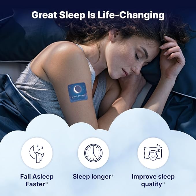 Wellamoon Original Sleep Patches for Adults Extra Strength | Easy-to-Apply Sleep Patch with Melatonin & Valerian |  Long-Lasting Night Comfort for Men & Women | 28 Patches - Bloomnest