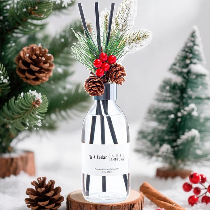 Clesh Reed Diffuser Set, 6.7 oz Cedar Scented Diffuser with Sticks, Home Fragrance Reed Diffuser for Bathroom Shelf Decor - Bloomnest