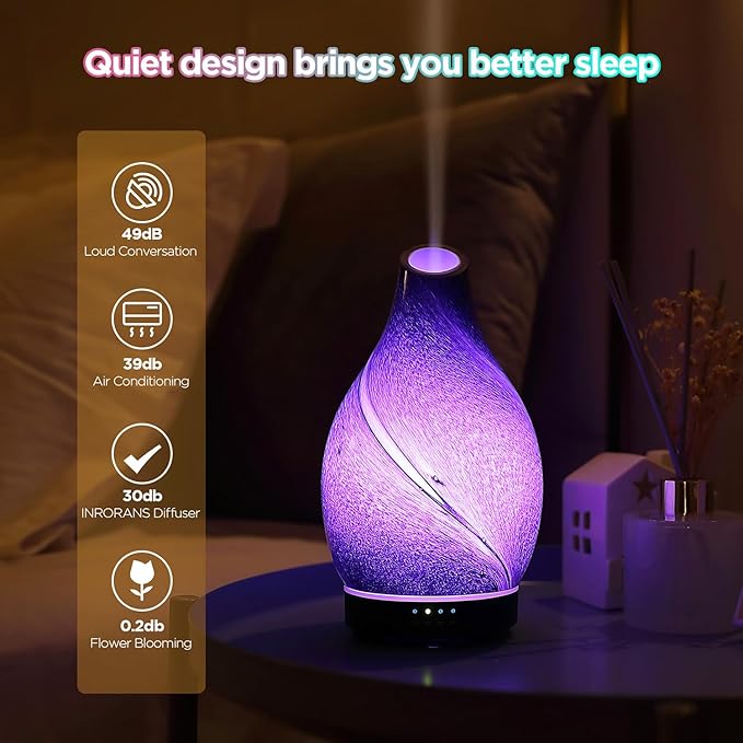 Star River Aromatherapy Diffuser - 160ml Ultrasonic Essential Oil Diffuser with 7-Color LED Night Light, Cool Mist Humidifier, Intermittent Mode & Auto Shut-Off for Home, Gift - Bloomnest