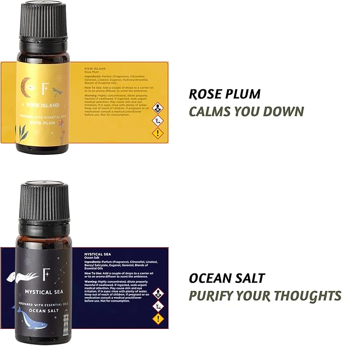 Folkulture Essential Oils for Diffuser Oil | Set of 6 Fragrance Oil or Diffuser Oils Scents for Home | Diffuser Essential Oil | Fragrance Oil for Diffusers- White Sage, Cedarwood - Bloomnest