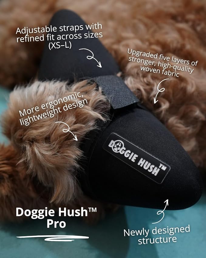 DOGGIE HUSH® Pro - Advanced Noise Cancelling ear protection for Dogs, designed for sound-sensitive Dogs - Bloomnest