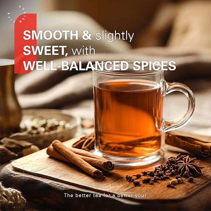 WT WEETEE Rooibos Chai Tea Bags, South African Red Tea with Cinnamon, Cloves, Cardamom, Natural Caffeine-free Herbal Tea, 50 Counts Spiced Rooibos Tea - Bloomnest