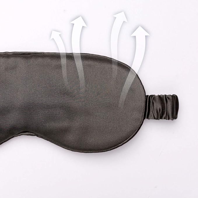 Silk Sleep Mask Light Blocking Luxury 100% Mulberry 19mm Silk Eye Mask Eye Cover Blindfold Ultra Soft Light & Comfy Anti Aging Skin Care with Travel Bag Gift Package - Bloomnest