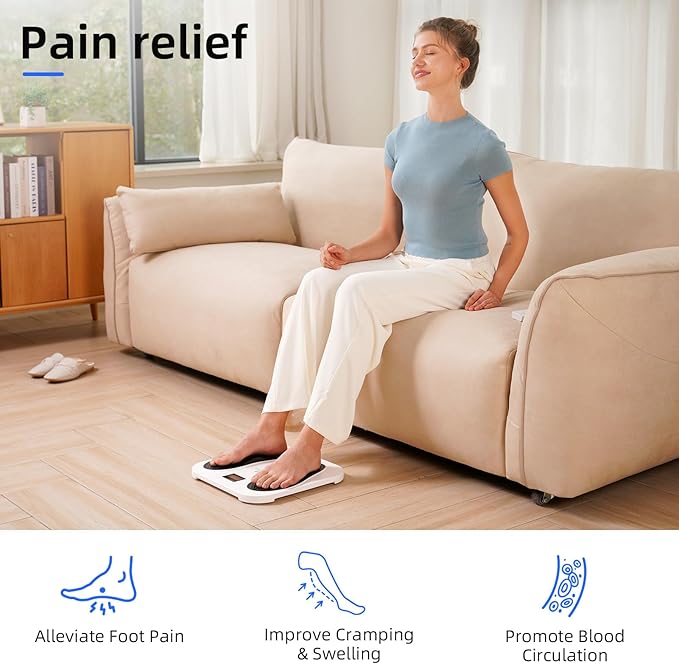 Transcutaneous Electrical Nerve Stimulator, Foot Massager, TENS & EMS for Pain Relief, 10 Modes and 20 Levels with Remote Control, Neuropathy, Relieve Swelling, Cramps, Plantar Fasciitis - Bloomnest