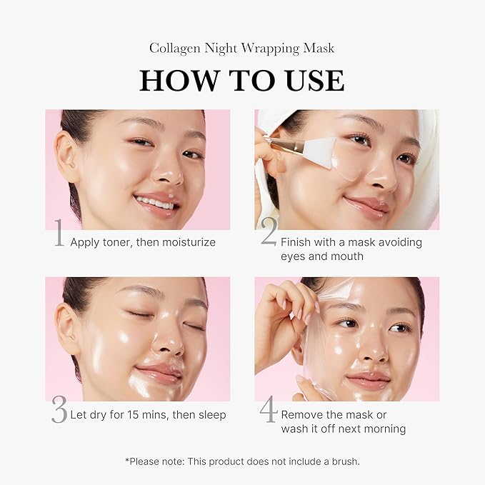 medicube Wrapping Mask Collagen Overnight Peel Off Facial Mask | Elasticity & Hydration Care, Reduces Sagging & Dullness | Hydrolyzed Collagen For Glowing Skin | Korean Skin Care, 2.53 fl.oz - Bloomnest