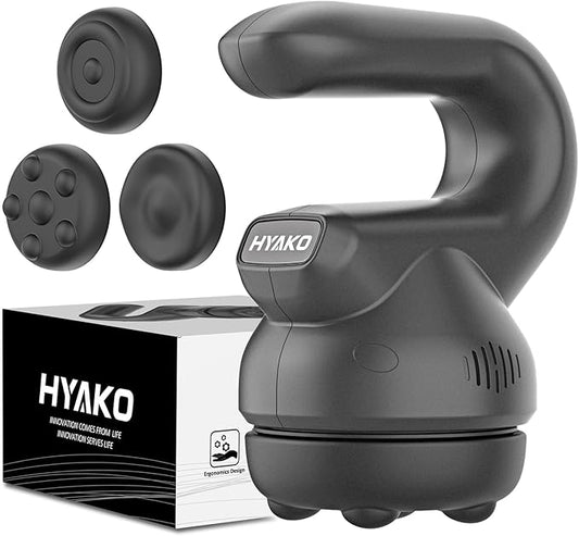 HYAKO Handheld Professional Mini Orbital Buffer Relief Massager, Adjustable Multi-Speed Vibration Deep Tissue Body Chiropractic Massager for Neck, Shoulder, Leg,Back muscle pain relief massage therapy - Bloomnest