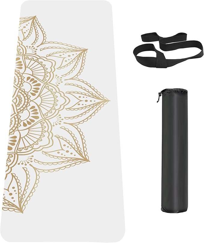 Non Slip Yoga Mat TPE Workout Mat for Men Women, Thick Workout Mat with Carrying Strap, Fitness Mats for Exercise, Yoga, Fitness, Pilates, Floor Workouts (72" x 24" x 6mm) - Bloomnest