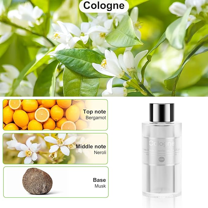 Amor Lyris 2 Packs Essential Oil Refill for Smart Car Air Freshener, 3.5OZ Car Diffuser Refill, Aromatherapy Perfume Refill Can be Used for 4-8 Months, Made with Natural Plant Extracts, Cologne - Bloomnest