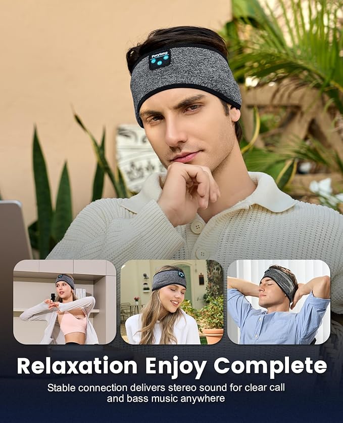 Perytong Headphones Headband for Sleep, Sleep Headphones Soft Sleep Earbuds Bluetooth Headband Over On Ear Headphones,Gifts for Women Man Mothers Fathers Day Birthday Christmas Valentine's Day - Bloomnest