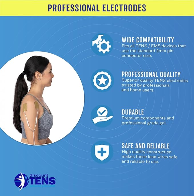 Discount TENS Brand Deluxe Refresh & Upgrade Pack Compatible with TENS 7000 – Includes 28 Premium Self-Adhesive Electrode Pads, Lead Wires, Port Doublers & Accessories Discount+TENS