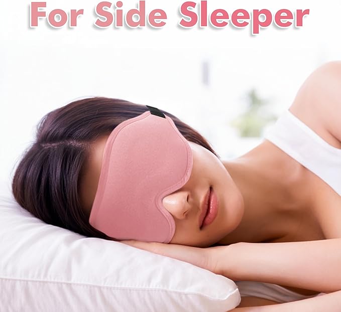 Sleep Eye Mask for Men Women, Lash Extensions 3D Sleeping Mask, Travel Blackout Night Blindfold Eye Shade Cover with Adjustable Strap (Pink-3D) - Bloomnest