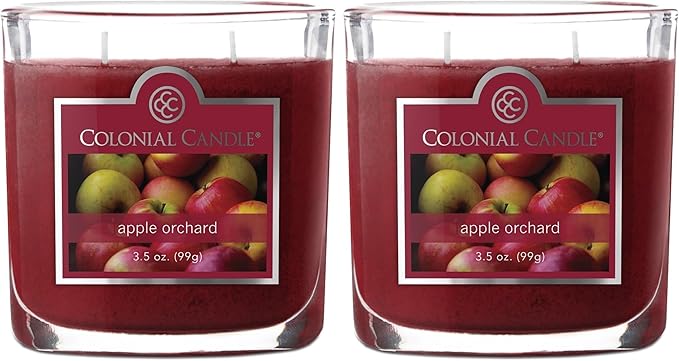 Colonial Candle Apple Orchard Scented Jar Candle, 2 Wick, 3.5 oz, Mottled Wax Candle (Pack of 2) - Bloomnest