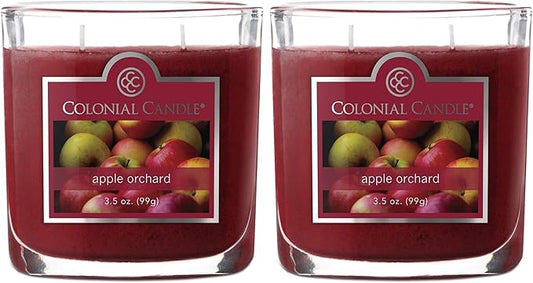 Colonial Candle Apple Orchard Scented Jar Candle, 2 Wick, 3.5 oz, Mottled Wax Candle (Pack of 2) - Bloomnest