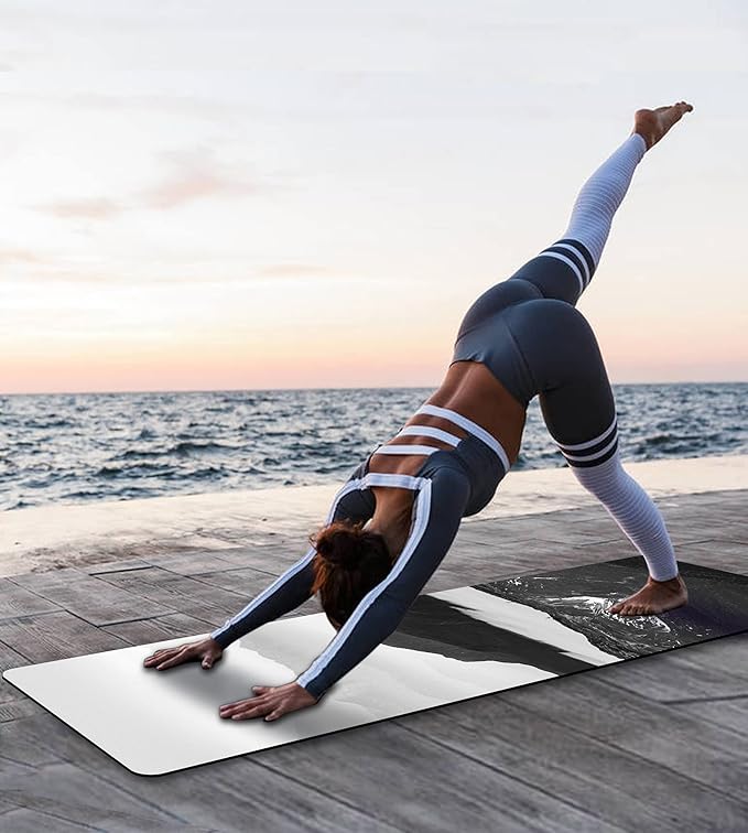 Non Slip Yoga Mat TPE Workout Mat for Men Women, Thick Workout Mat with Carrying Strap, Fitness Mats for Exercise, Yoga, Fitness, Pilates, Floor Workouts (72" x 24" x 6mm) - Bloomnest