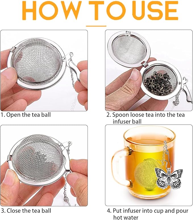 2 Pack Halloween Themed Tea Infuser - Gothic Loose Leaf Tea Steeper with Black Raven & Skull Butterfly Charm, 304 Stainless Steel, Perfect Spooky Tea Gift