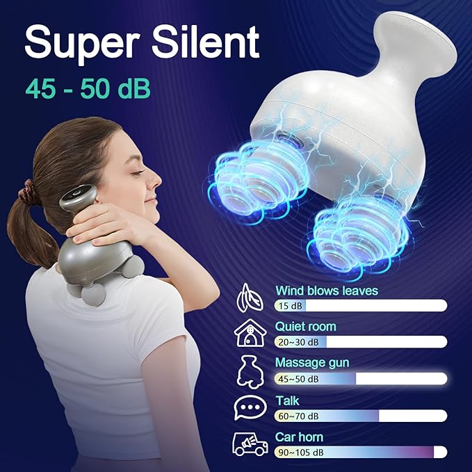 DEITY 4 Heads Handheld Massage Gun Deep Tissue, Electric Body Massager, Percussion Muscle Massager for Easing Shoulder and Back Tension, with Reverse Thrust Function, Pink - Bloomnest