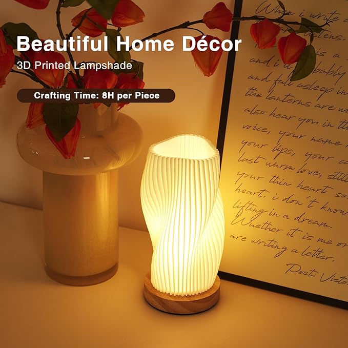 Table Lamp Bedside Lamps for Bedroom, Small Night Stands Desk Lamp, Mood Warm Cozy Lighting, Vintage Boho Cool Mid Century Modern Lamp, Aesthetic Accents Home Room Decor (Warm-A, Medium) - Bloomnest