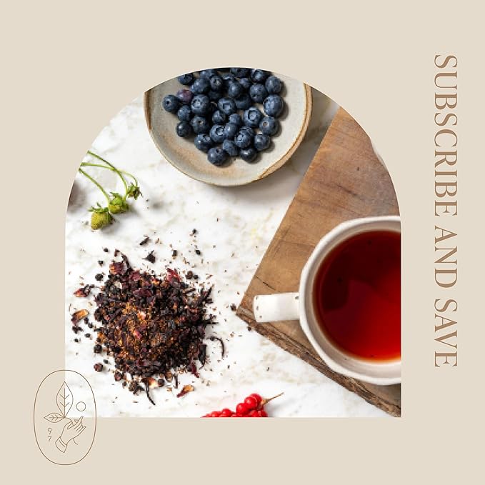 Rishi Tea Blueberry Rooibos Herbal Tea - Organic, Caffeine Free Loose Leaf Tea, Sweet & Tangy with Antioxidants, Ideal for Hot or Iced Tea - 16 Ounces, 45+ Servings - Bloomnest