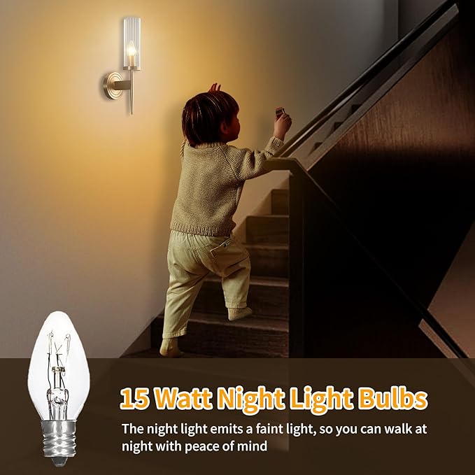 12 Pack Scentsy Light Bulbs 15Watt 120V Wax Warmer Bulbs C7 Replacement Bulb Dimmable Salt Lamp Bulbs with E12 Base for Night Light, Candle Warmer - Bloomnest