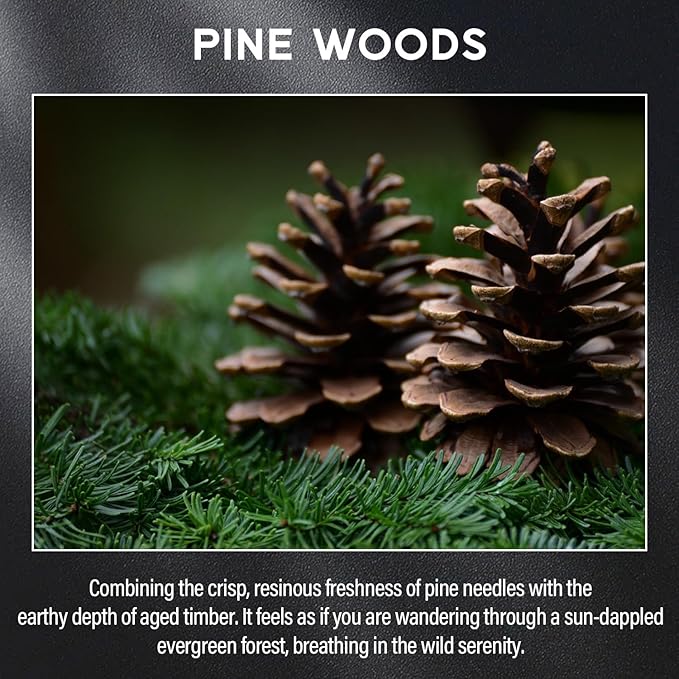 Pine Woods Candle, 9oz Scented Candle for Men, Scented Candles for Home, Gifts for Men, Personalized Blessing Minimalist Men's Gifts - Bloomnest