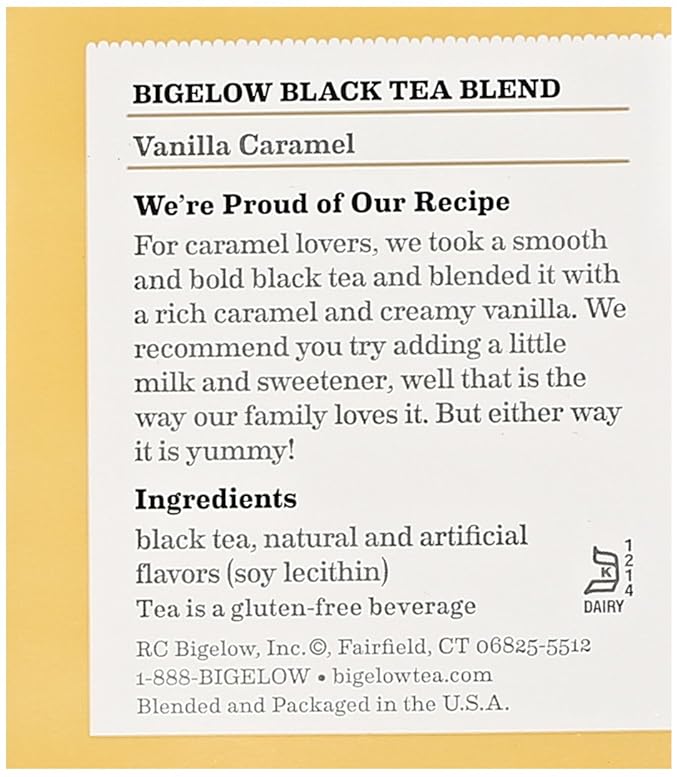 Bigelow Vanilla Caramel Black Tea (20 Teabags) - Bloomnest