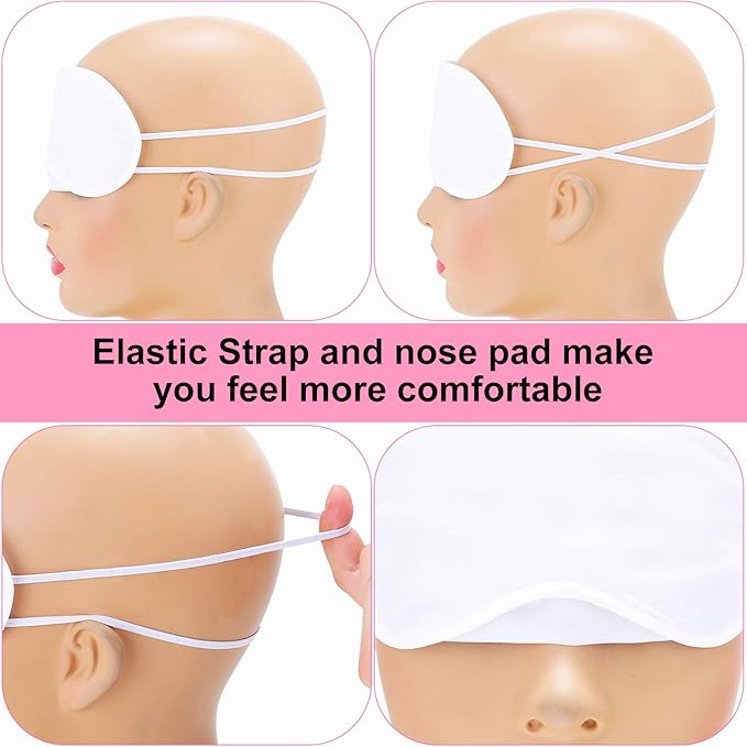 Syhood Sublimation White Eye Mask Blanks Sleepover Party Supplies Slumber Pajama Party Decorations with Fabric Marker Pens DIY White Sleep Mask - Bloomnest