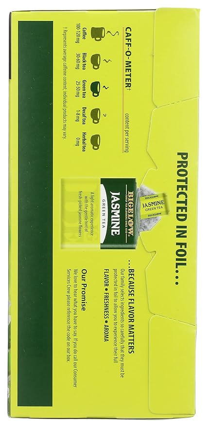 Bigelow Tea Green Jasmine 28ct (Pack of 1), Medium-Caffeine, All Natural, Antioxidant-Rich, Individual Foil-Wrapped Bags - Bloomnest